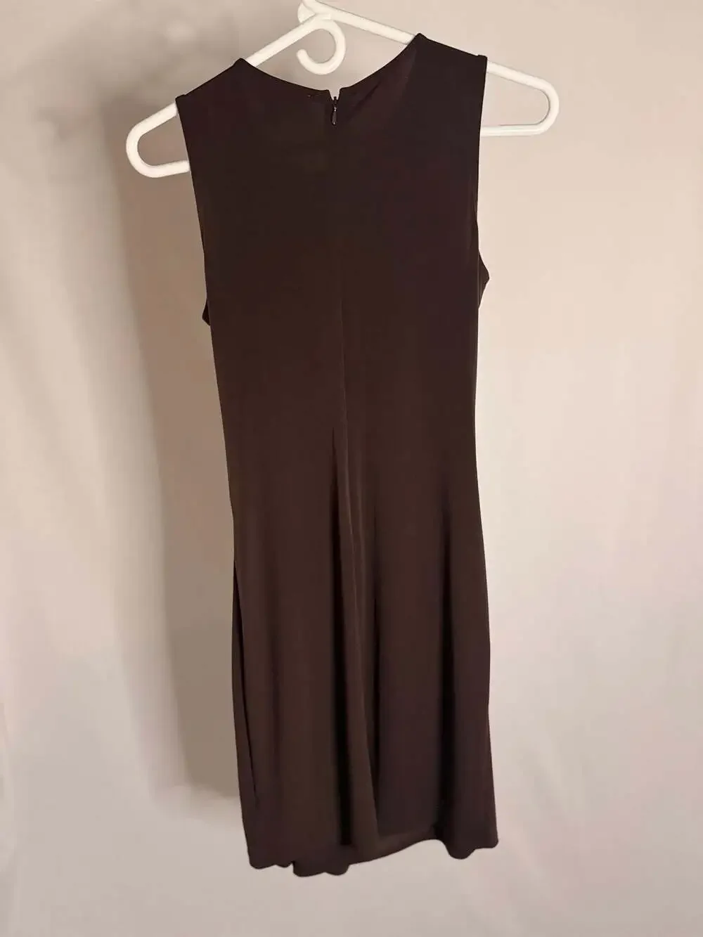 Michael Michael Kors Brown Sleeveless Draped Sheath Dress with Gold Hardware - Picture 2 of 5